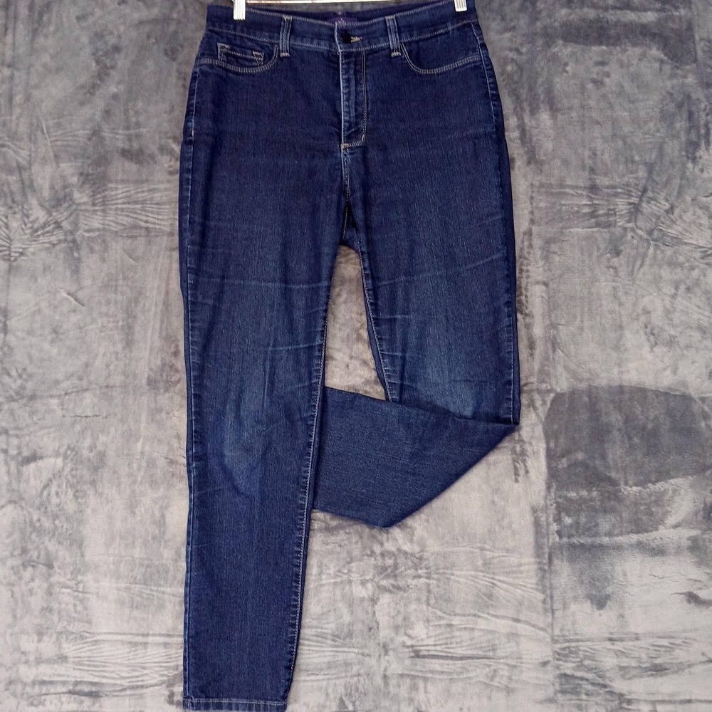 NYDJ Jeans Womens Dark Wash Slim Stretch Denim High Rise No Tags Sheri Slim Like